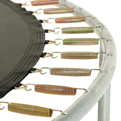 KANGUI - Trampoline rond bleu ø430cm avec filet, échelle, bâche et kit ancrage