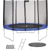 KANGUI - Trampoline rond bleu ø300cm avec filet, échelle, bâche et kit ancrage