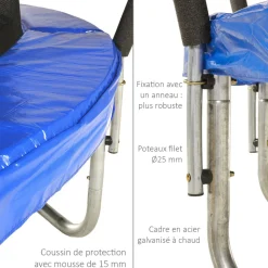 KANGUI - Trampoline rond ø250cm avec filet de sécurité intérieur - fpr 250