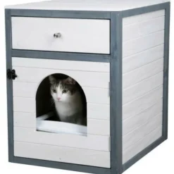 KERBL - Kerbl - maison de toilette pour chat - 58 x 45 x 60 cm- ida - blanc/bleu -
