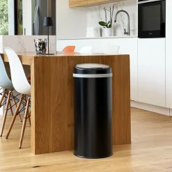 KITCHEN MOVE - Poubelle de cuisine automatique soho noir acier inoxydable 42 l