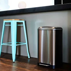 KITCHEN MOVE - Poubelle de cuisine à pédale greenwich argent acier inoxydable 40 l