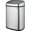 KITCHEN MOVE - Poubelle de cuisine push city argent acier inoxydable 48 l