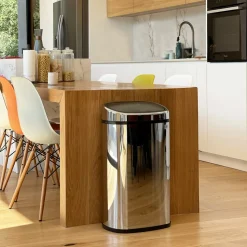 KITCHEN MOVE - Poubelle de cuisine push city argent acier inoxydable 48 l