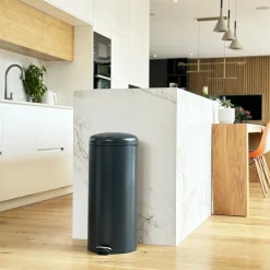 KITCHEN MOVE - Poubelle de cuisine à pédale urban gris acier inoxydable 30 l