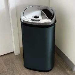 KITCHEN MOVE - Poubelle de cuisine automatique largo noir acier inoxydable 42 l