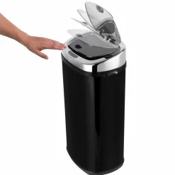 KITCHEN MOVE - Poubelle de cuisine automatique largo noir acier inoxydable 42 l