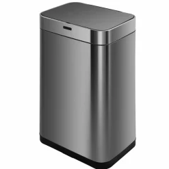 KITCHEN MOVE - Poubelle de cuisine automatique upper gris acier inoxydable 60 l