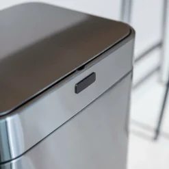 KITCHEN MOVE - Poubelle de cuisine automatique upper gris acier inoxydable 60 l