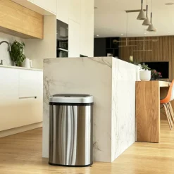 KITCHEN MOVE - Poubelle de cuisine automatique majestic argent acier inoxydable 58 l