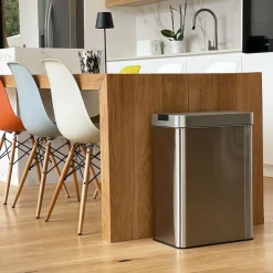 KITCHEN MOVE - Poubelle de cuisine automatique silverlake argent acier inoxydable 60 l
