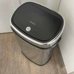 KITCHEN MOVE - Poubelle de cuisine push city argent acier inoxydable 58 l