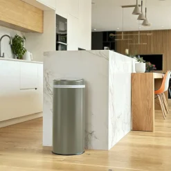 KITCHEN MOVE - Poubelle de cuisine automatique soho taupe acier inoxydable 42 l