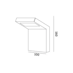 KOBI - Applique murale design rectangle anthracite 160mm blanc neutre 400 lumens extérieur ip54