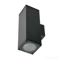 KOBI - Applique murale noir rectangle design haut / bas ip54 extérieur pour ampoule gu10