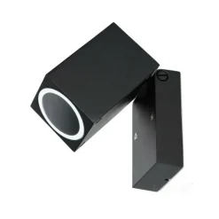 KOBI - Applique murale orientable noir carré en aluminium 165mm design extérieur pour ampoule gu10