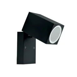 KOBI - Applique murale orientable noir carré en aluminium 165mm design extérieur pour ampoule gu10