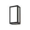 KOBI - Applique murale rectangle anthracite 10w 4000k + diffuseur blanc 205mm ip54 extérieur