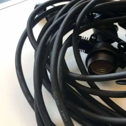 KOBI - Guirlande guinguette câble noir 20m 20 portes ampoules e27 ip44 extérieur extensible