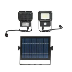 KOBI - Projecteur extérieur solaire 10w 700 lumens détecteur de mouvement led blanc froid 6500k professionnel
