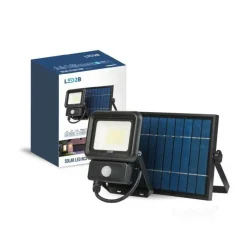 KOBI - Projecteur led solaire 20w 1400 lumens détecteur de mouvement led blanc froid 6500k extérieur ip65 professionnel