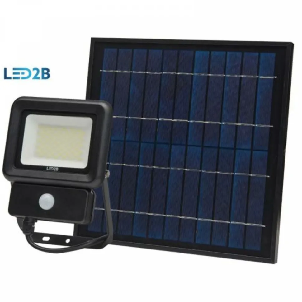 KOBI - Projecteur led solaire 20w 1400 lumens détecteur de mouvement led blanc froid 6500k extérieur ip65 professionnel