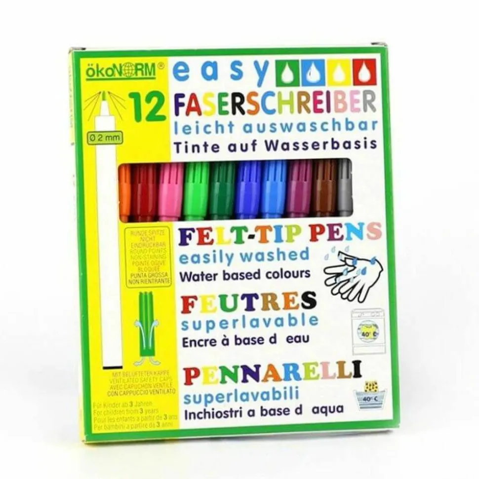 ÖKONORM - Boîte de 12 feutres fin à l'eau - ø 2 mm