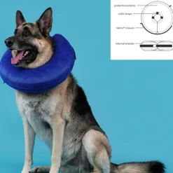 KVP - Collier de récupération pour chiens kong cloud bleu gonflable (15-25 cm)