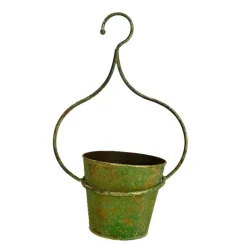 LA GRANDE PRAIRIE - Cache pot vert de gris 21x13x29cm