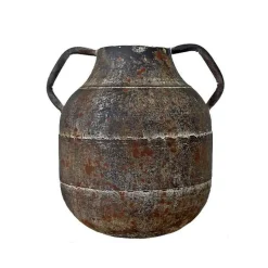 LA GRANDE PRAIRIE - Vase fer marron patiné 29x25x28cm