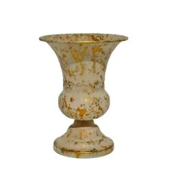 LA GRANDE PRAIRIE - Vase patiné beige doré 15x15x21cm