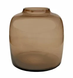 LA GREEN TOUCH - Vase en verre taupe - h25cm, ø25cm