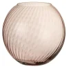 LANA DECO - Vase design en verre "canne rond" 25cm rose
