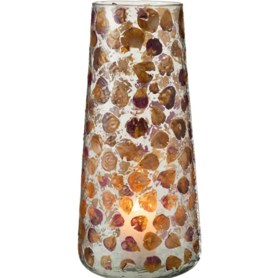 LANA DECO - Vase design en verre "gerard" 36cm ambre