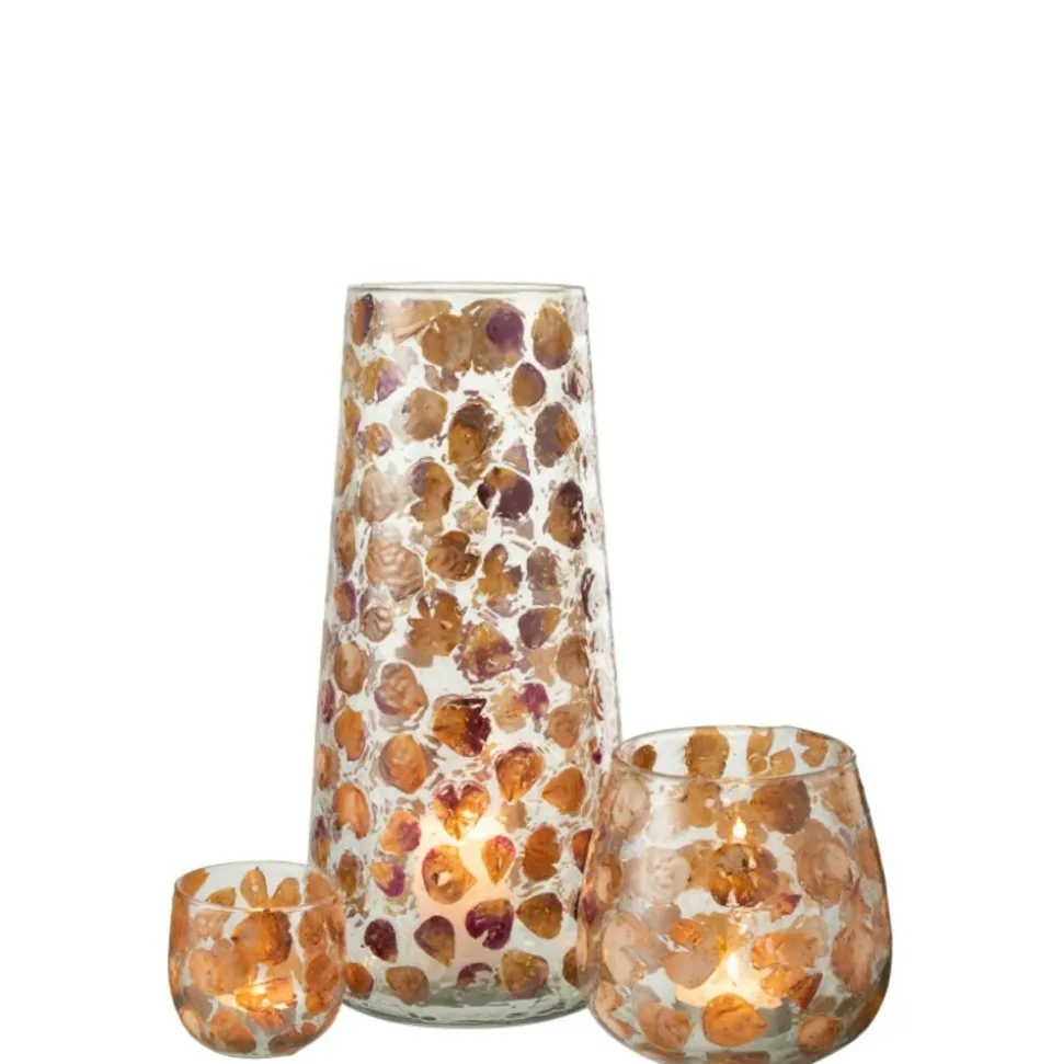 LANA DECO - Vase design en verre "gerard" 36cm ambre