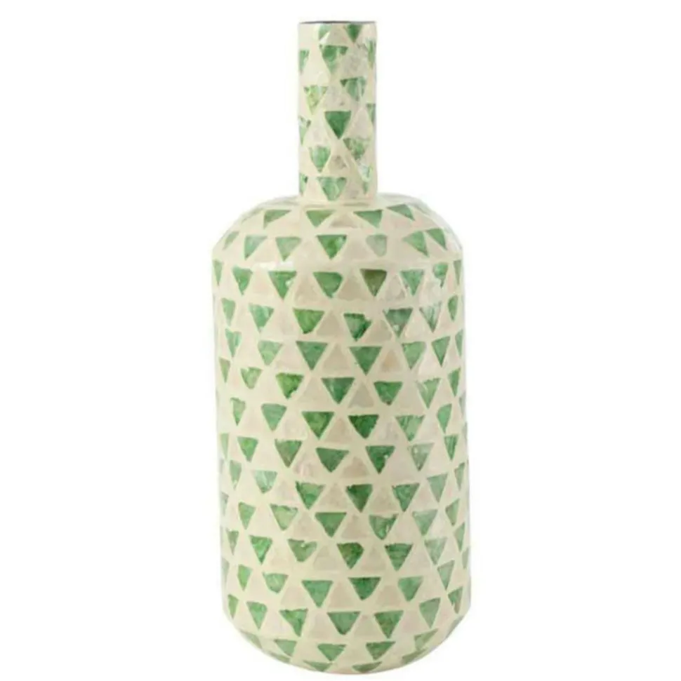 LANA DECO - Vase goutte motif mosaïque "nuye" 54cm vert
