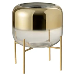 LANA DECO - Vase sur pied design "oceanne" 24cm or