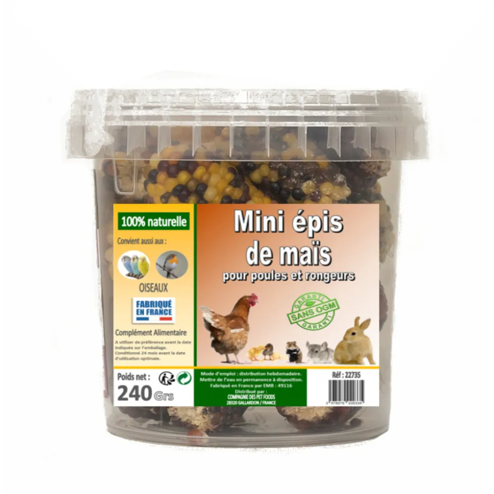 LIFLAND - Mini friandises épis de maïs pour poules et rongeurs - 240 g