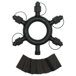 LOTTI - Connecteur en étoile noir 5 sorties pour guirlande guinguette rond ip44 230v lotti