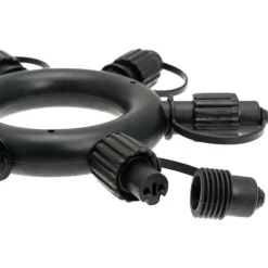 LOTTI - Connecteur en étoile noir 5 sorties pour guirlande guinguette rond ip44 230v lotti