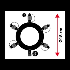 LOTTI - Connecteur en étoile noir 5 sorties pour guirlande guinguette rond ip44 230v lotti