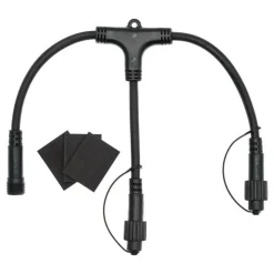 LOTTI - Connecteur noir 2 sorties pour guirlande guinguette ip44 230v lotti