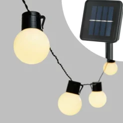 LOTTI - Guirlande guinguette solaire 6m 15 ampoules superled g50 blanc chaud opaque pas cher lotti