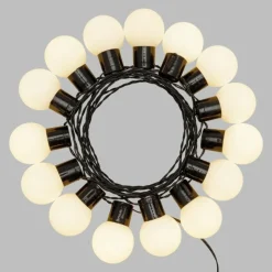 LOTTI - Guirlande guinguette solaire 6m 15 ampoules superled g50 blanc chaud opaque pas cher lotti