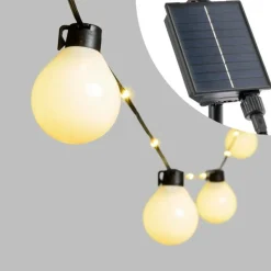 LOTTI - Guirlande guinguette solaire 8m avec câble illuminé 20 ampoules led 50cm lotti