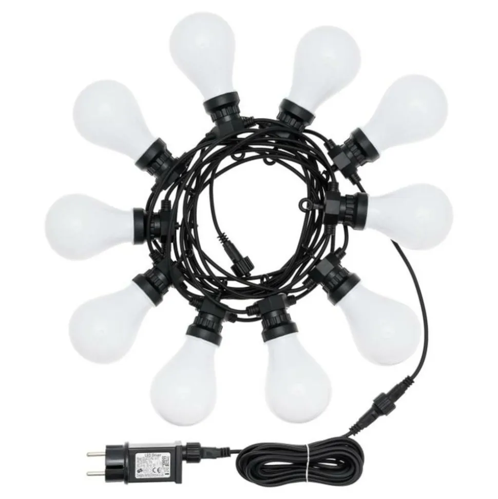 LOTTI - Guirlande guinguette design 10 ampoules goutte 5,5m prolongeable lotti
