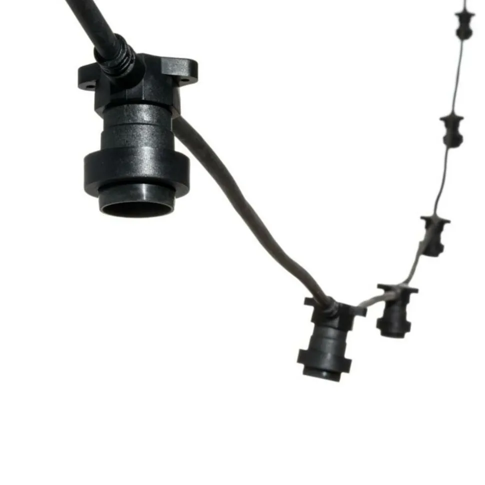 LOTTI - Guirlande guinguette 5m 8 douilles e27 câble noire prolongeable ip44 luxa 230v lotti