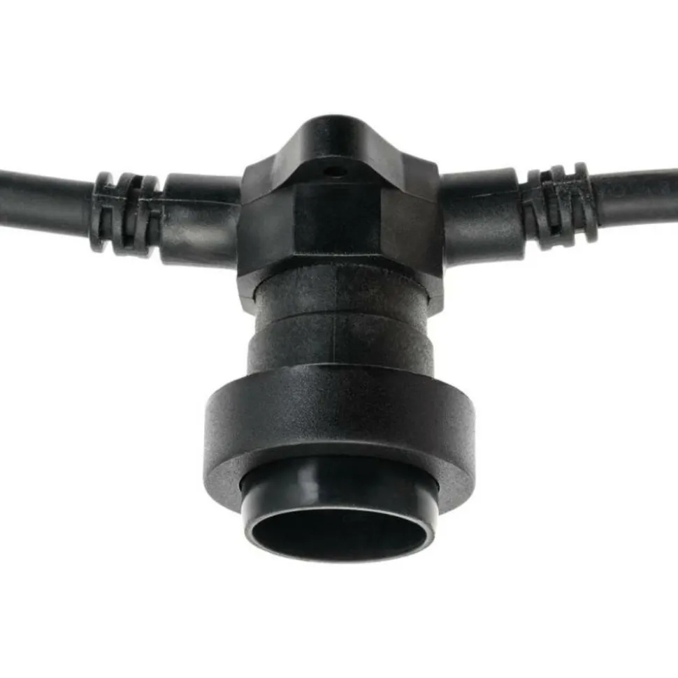 LOTTI - Guirlande guinguette 5m 8 douilles e27 câble noire prolongeable ip44 luxa 230v lotti