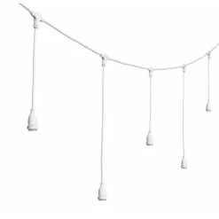 LOTTI - Guirlande guinguette stalactite 5m hauteur 70cm 8 douilles e27 cable blanc luxa 230v ip44 lotti