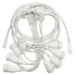 LOTTI - Guirlande guinguette stalactite 5m hauteur 70cm 8 douilles e27 cable blanc luxa 230v ip44 lotti